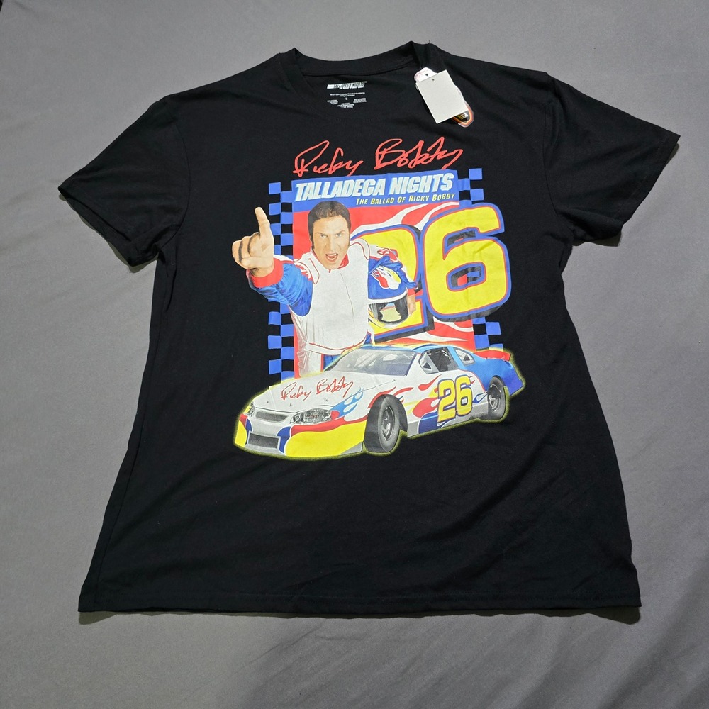 Talladega Nights‎ Graphic Tee Mens Large Black Ricky Bobby #26 Race Car